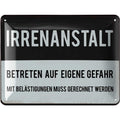 Blechschild Irrenanstalt