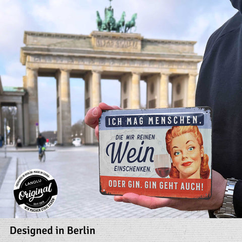 Blechschild Ich mag Menschen