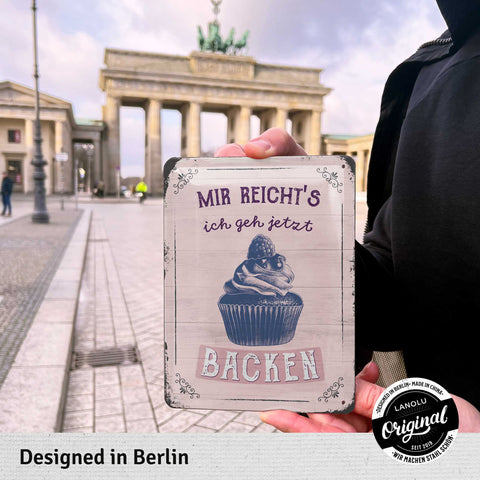 Blechschild Ich geh backen