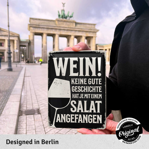 Blechschild Wein Geschichte