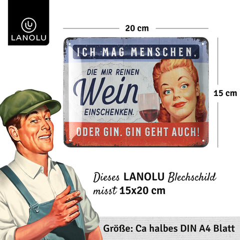 Blechschild Ich mag Menschen