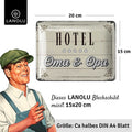 Blechschild Hotel Oma & Opa