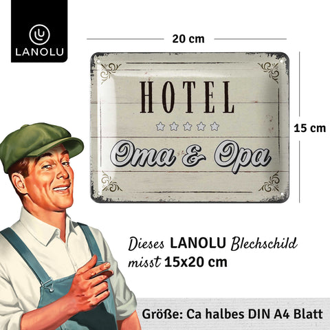 Blechschild Hotel Oma & Opa