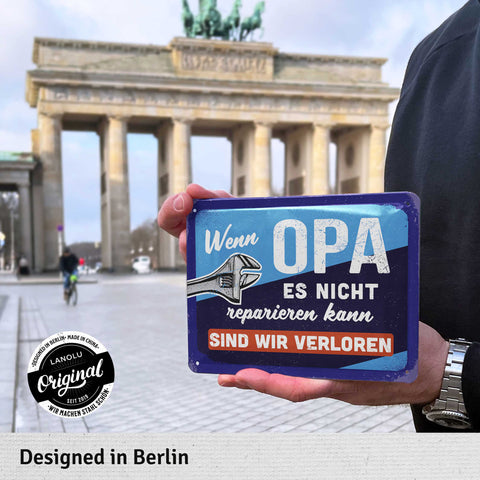 Blechschild Opa reparieren