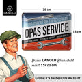 Blechschild Opas Service