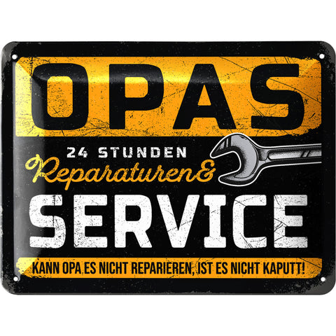 Blechschild Opas Service & Reperatur