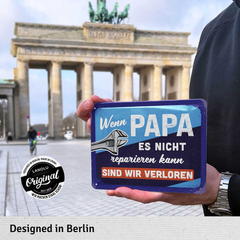 Blechschild Papa reparieren