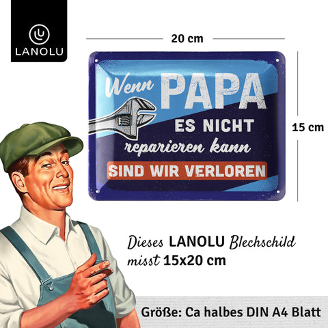 Blechschild Papa reparieren