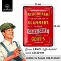 Blechschild  Strohhalm Sekt Spruch 