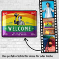 Blechschild Welcome bunt