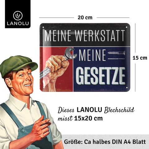Blechschild  Meine Werkstatt