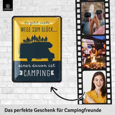 Blechschild Camping