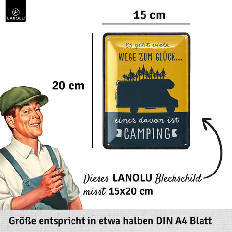 Blechschild Camping
