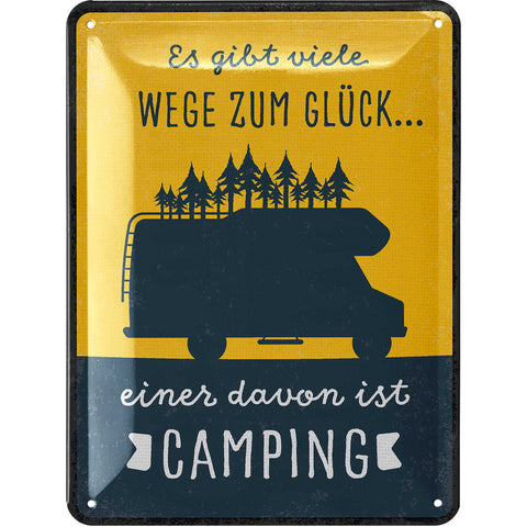 Blechschild Camping