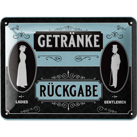 Blechschild Getränkerückgabe