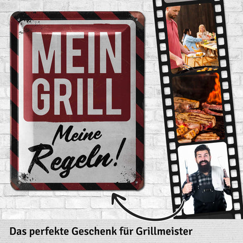 Blechschild Mein Grill Meine Regeln