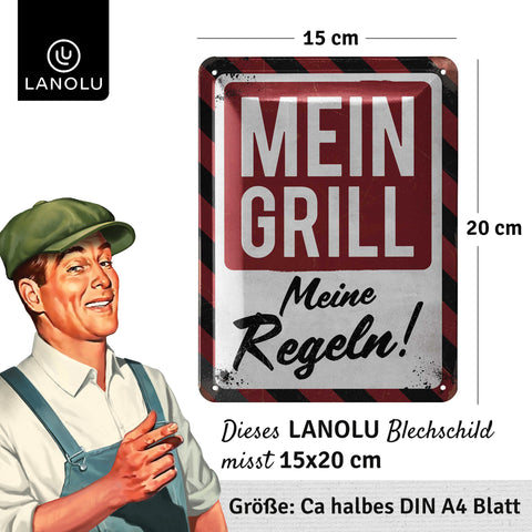Blechschild Mein Grill Meine Regeln