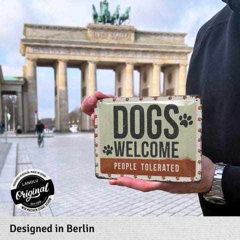 Blechschild Dogs welcome