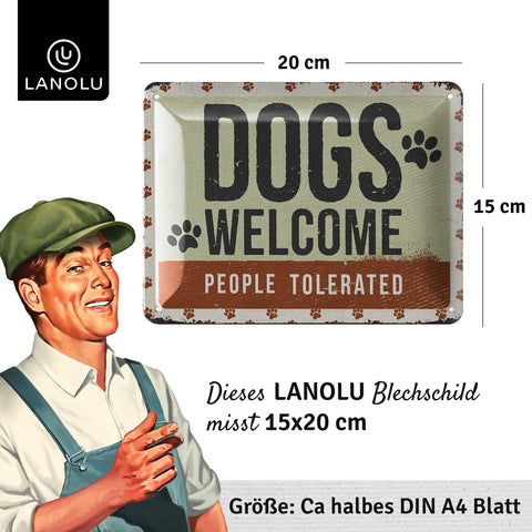 Blechschild Dogs welcome