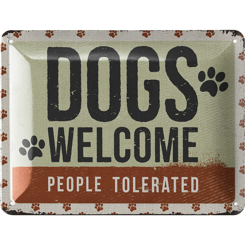 Blechschild Dogs welcome