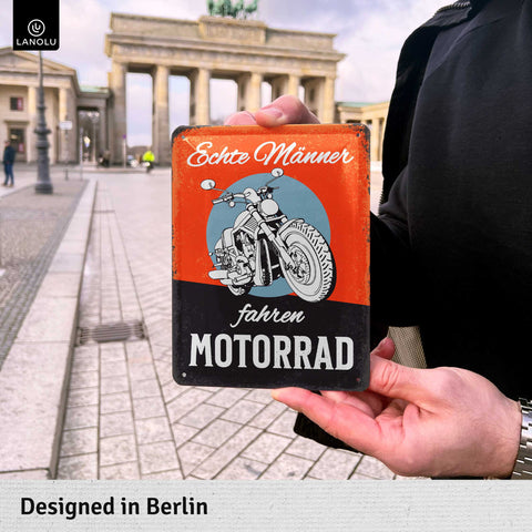 Blechschild Echte Männer fahren Motorrad