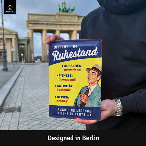 Blechschild Ruhestand Offiziell