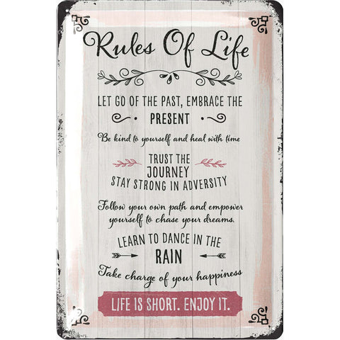 Blechschild Rules Of Life