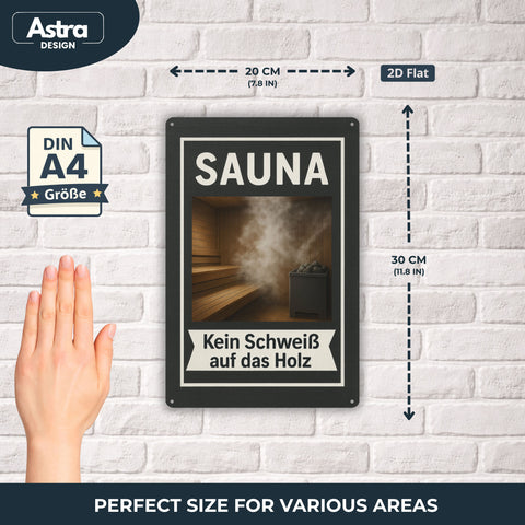 Sauna kein Schweiß Blechschild - 20x30cm
