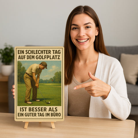 Schlechter Tag Golfplatz Blechschild