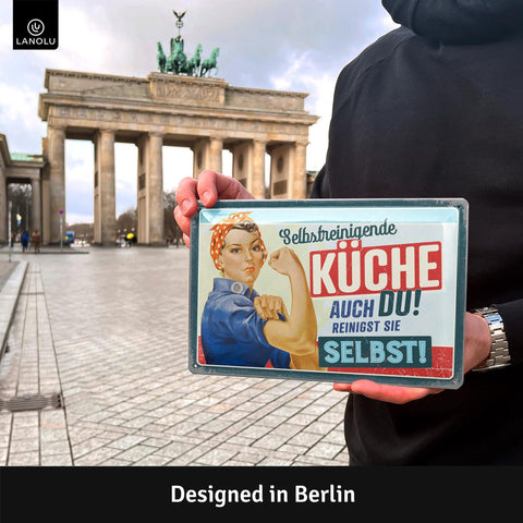 Blechschild Selbstreinigende Küche