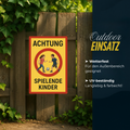 Achtung Spielende Kinder Blechschild