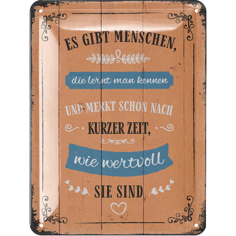 Blechschild Wertvolle Menschen