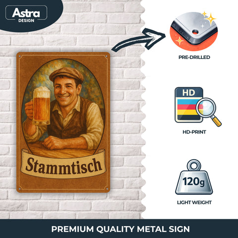Stammtisch Mann Blechschild - 20x30cm