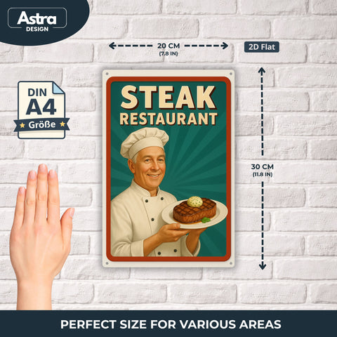 Blechschild 20x30cm – Steak Restaurant