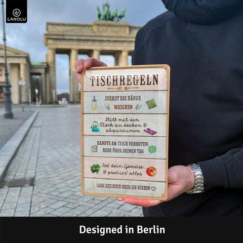 Blechschild Tischregeln