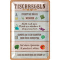Blechschild Tischregeln