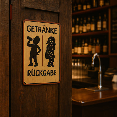 Getränke Rückgabe Toilette Blechschild