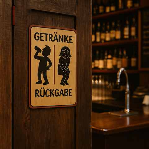 Toiletten Blechschild Getränke Rückgabe - 20x30cm