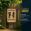 Getränke Rückgabe Toilette Blechschild