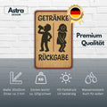 Getränke Rückgabe Toilette Blechschild
