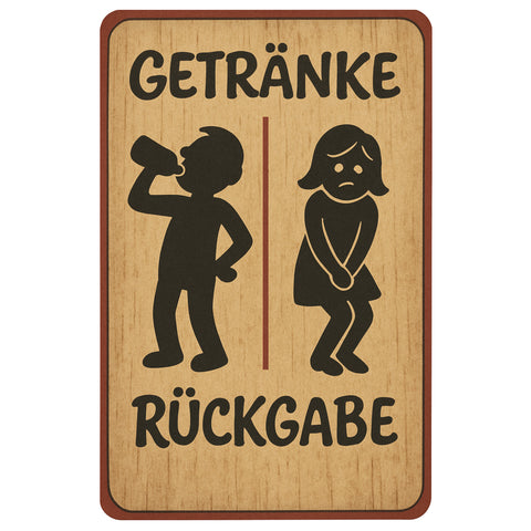 Getränke Rückgabe Toilette Blechschild