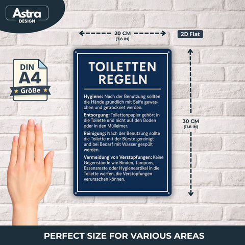 Toiletten Regeln Blechschild - 20x30cm