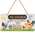 Blechschild Tor Schließen Hühner