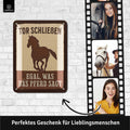 Blechschild Tor schließen Pferd