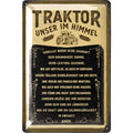Blechschild Traktor unser im Himmel
