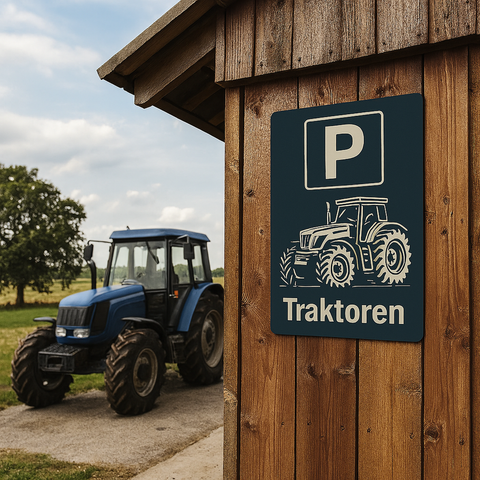 Traktoren Parkplatz Blechschild