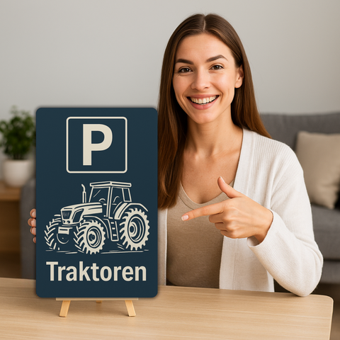 Traktoren Parkplatz Blechschild