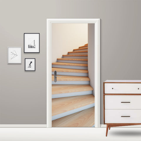 Holzstufen Treppe Indoor Tür Tapete
