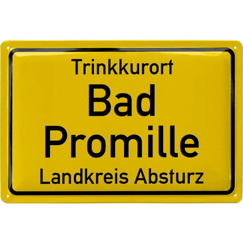 Blechschild Bad Promille