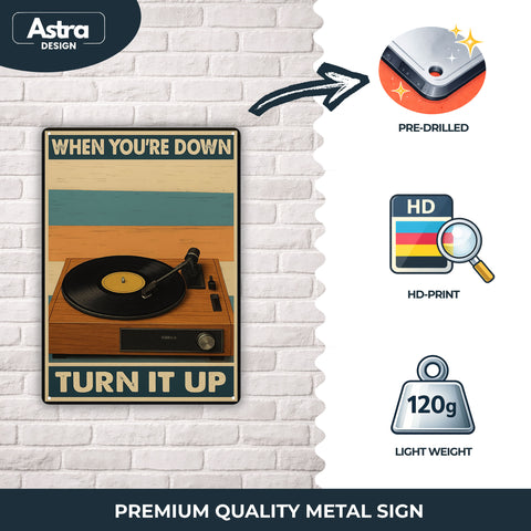 Turn it Up Music Blechschild - 20x30cm